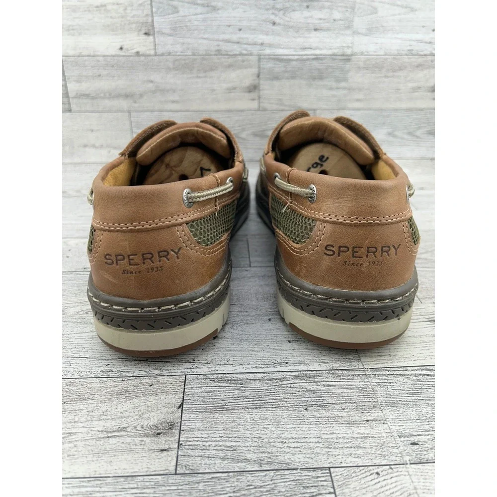Sperry Top-Sider Men Billfish Boat Shoes Tan Leather Mesh‎ STS15061 Size 11.5 M